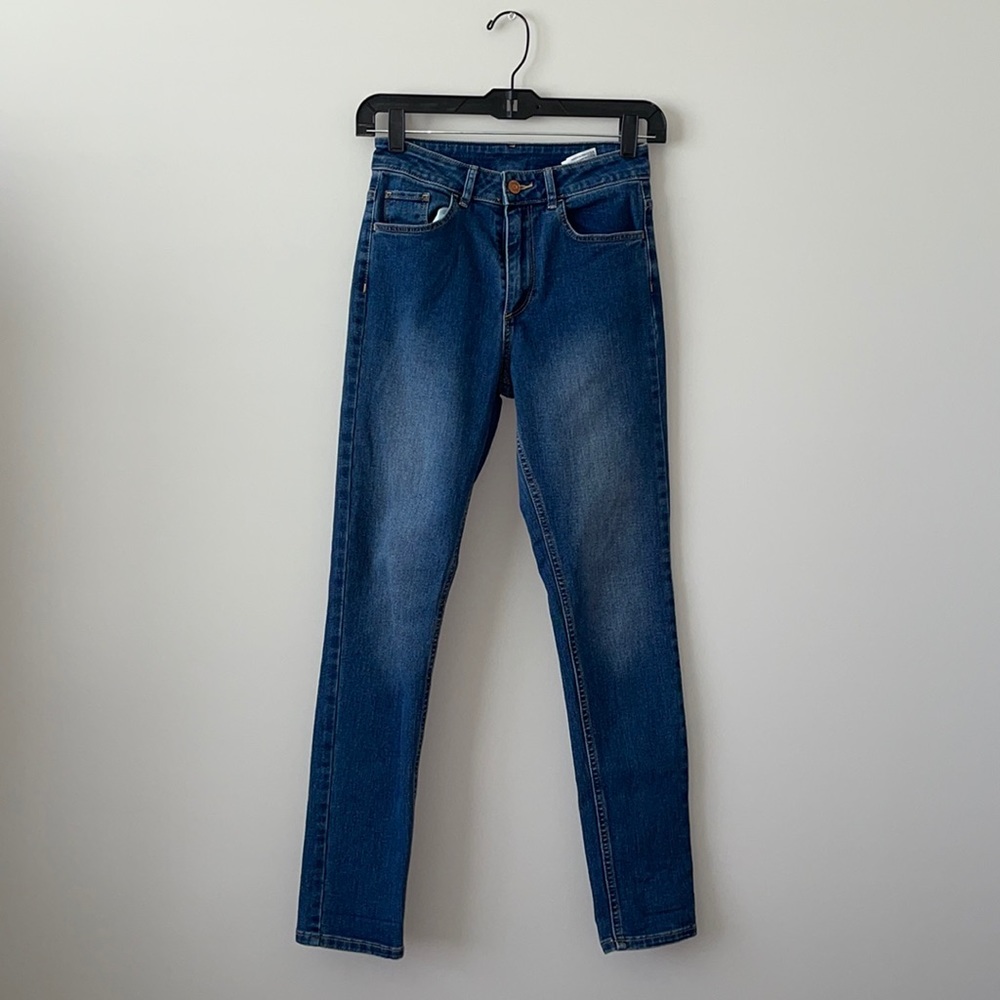 &Denim Blue Jeans High Waisted Skinny Size 25